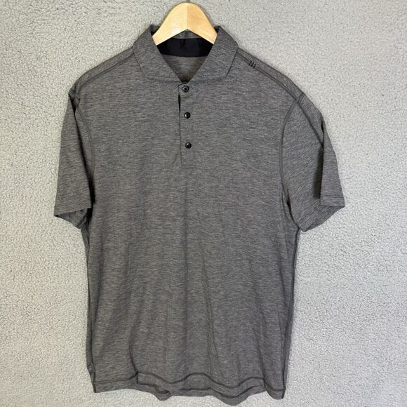 lululemon athletica Other - Lululemon Shirt Mens M Grey Polo Short Sleeve Athletic Stretch